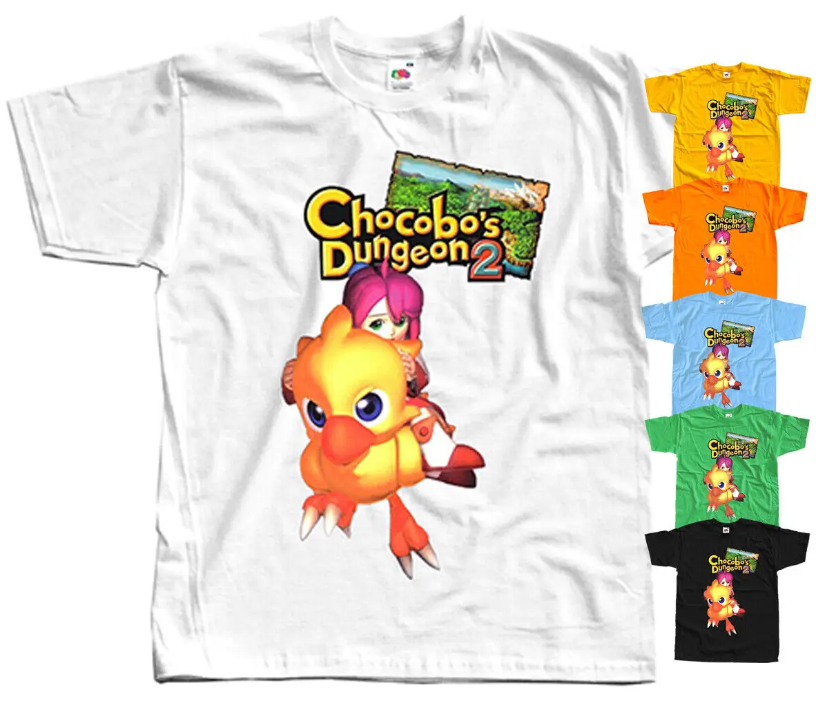 Chocobo's Dungeon 2 ,COMPUTER GAME, T-Shirt (BLACK,YELLOW,BLUE) All sizes S-5XL.