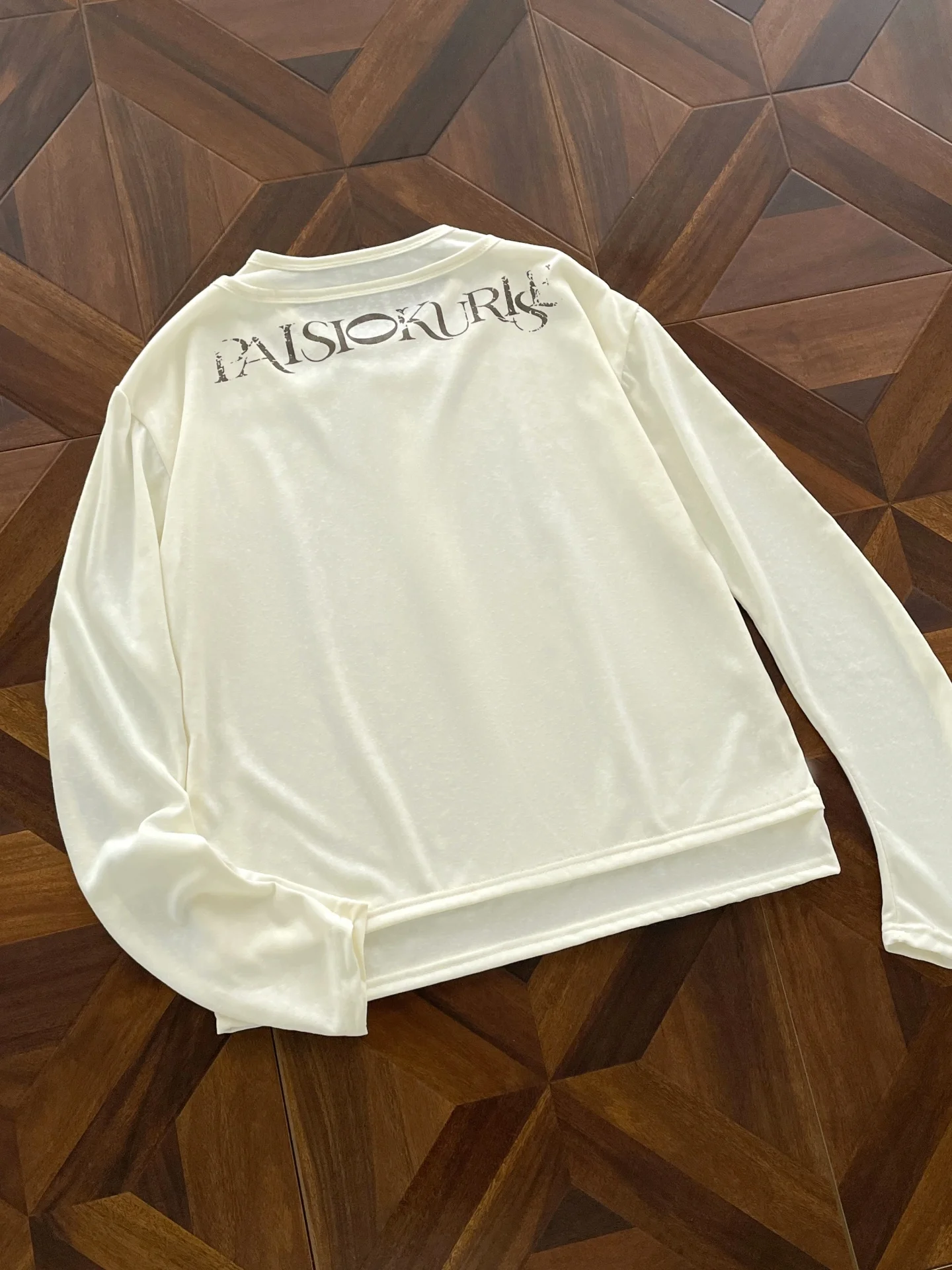 Retro American Style Long Sleeve T-Shirt Men's Streetwear Faded Print Loose Trendy Brand Fake Two-Piece Base Shirt Top