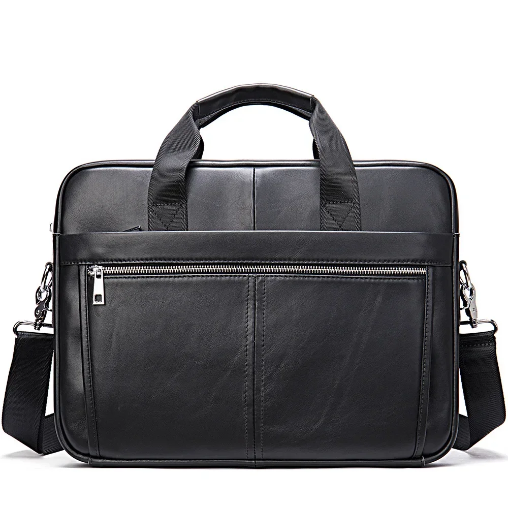 Top Layer Cowhide Briefcase for Men's Business Bag Laptop Computer  Simple Diagonal Straddle Single Shoulder Bag