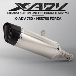 Slip On Line For Honda X-ADV ADV750 FORZA750 NSS750 2017-2024 Motorcycle Exhaust Tail Tube Kit  Middle Line Pipe Connect Muffler