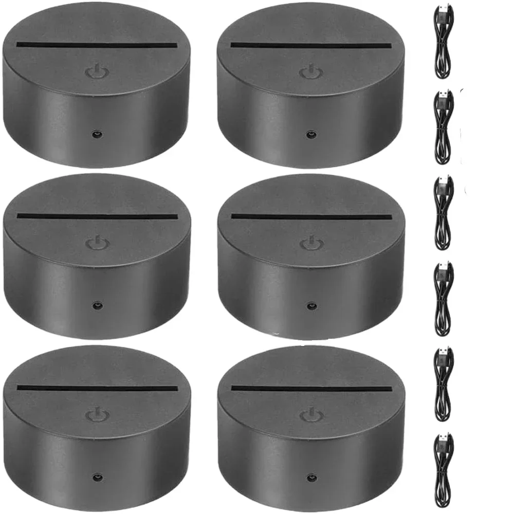 6/12 Stuks 3D Lampvoet Led Nachtlampje Diy Helder Acryl Lakens Rgb Kleur Touch Kinderlampen Slaapkamer decor Kerstcadeau Speelgoed