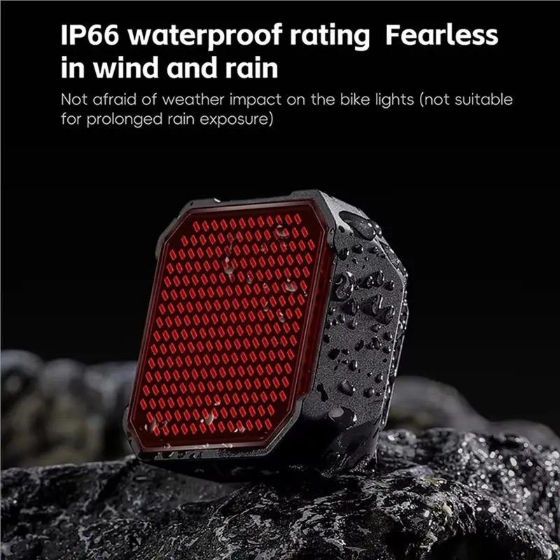 【TRAVEL ESSENTIAL】WEST BIKING Bicycle Intelligent Rear Light Smart Taillight IP66 Waterproof DIY Pixel Light With 244 Pixels To