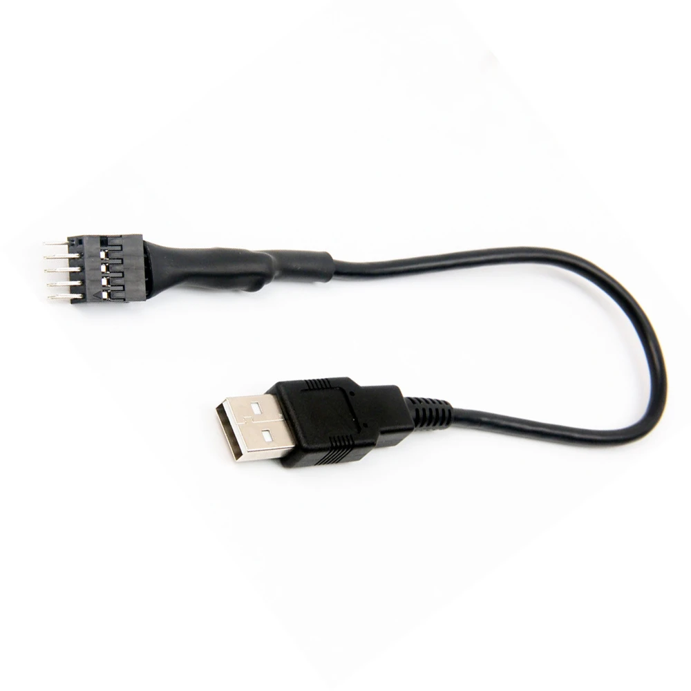 Internal Data Extension Cable para PC Mainboard, 9 pinos macho para USB externo A macho, 20cm