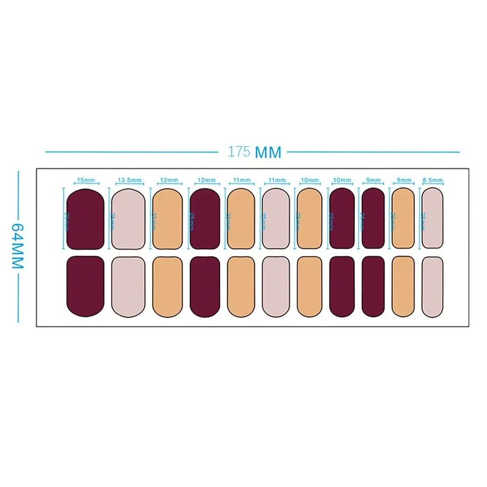 Leicht zu entfernen, 22 Streifen, Gel-Nagelaufkleber, halbgehärtet, vollständig abdeckender Nagelflicken, floristische Gel-Nagellackstreifen, DIY-Nagelkunstherstellung