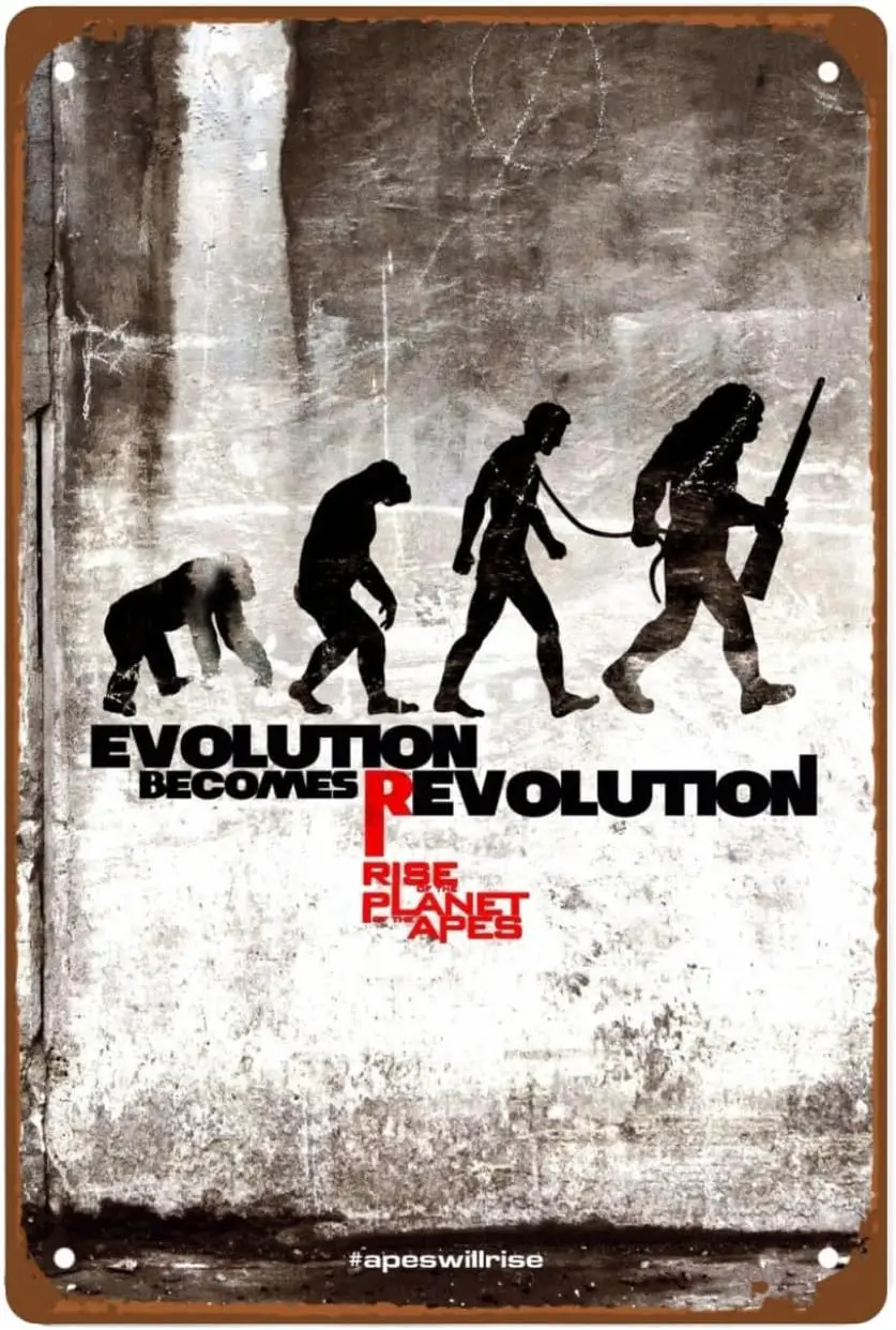 Rise Of The Planet Apeswall art Metal Wall Tin Sign Becomes Revolution room decor Retro Gift Man Cave Vintage Decorations