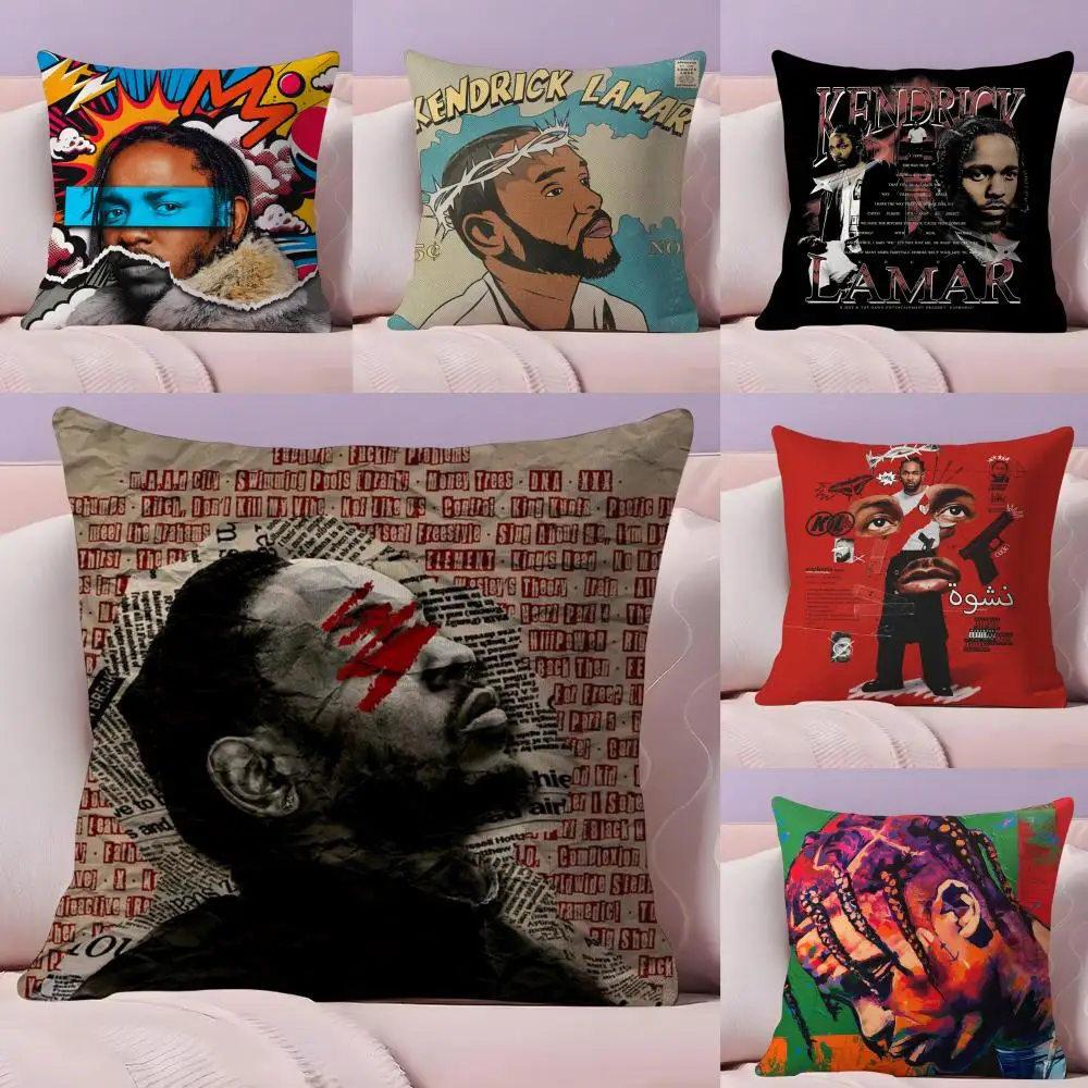 

K-Kendrick L-Lamar Cushion Cover Plush Fabric Soft Double-Sided Printed Sofa Warm Winter Home Gift Pillow Case
