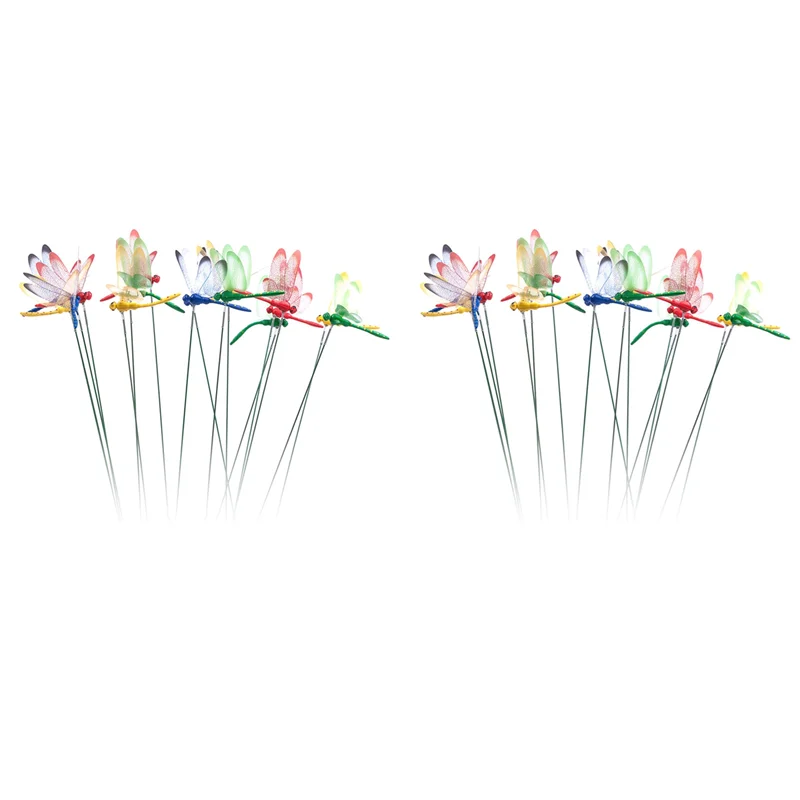 

【Лучшие продажи】48 шт. 3D стрекоза садовый декор дракон муха садовые колья стрекозы садовые украшения украшение для патио стрекоза S