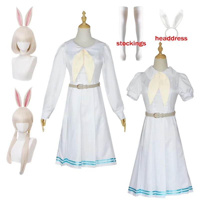 Anime beastars Choi cosplay costume lolita dress JK uniform enrollment wig ears White Rabbit Halloween costume for women