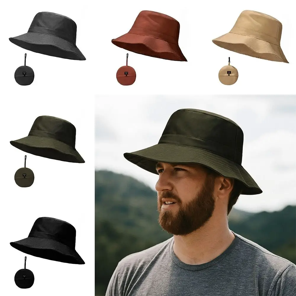 

Portable Quick Dry Four Seasons Bucket Hat Foldable Sun Protection Fishing Cap Solid Color Sun Hat Men