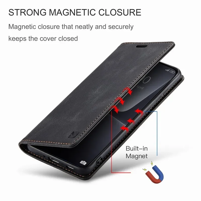 Leather Case For Xiaomi 13 Lite Pro Mi 13T 13Tpro Luxury Wallet Magnetic Flip Silicone Vintage Phone Case Cover On Mi 13 13T Pro