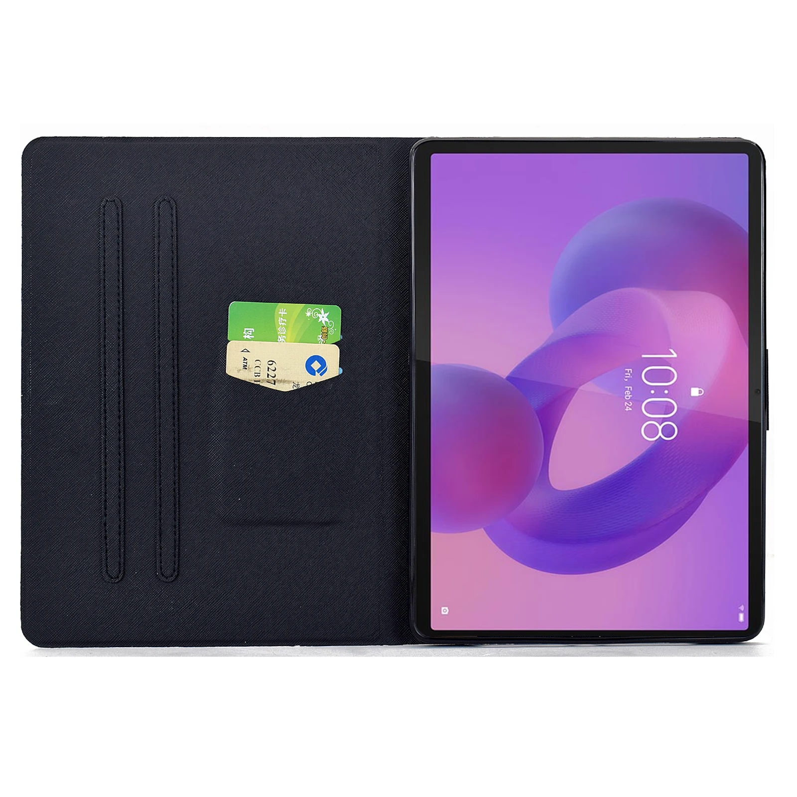 For Lenovo Idea Tab Pro / Tab P12 Pro Gen 2 Case Colorful Pattern Painting Card Slots Stand Leather Tablet Cover with Auto Sleep