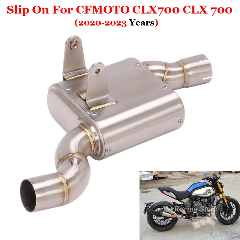 

Slip On For CFMOTO CLX 700 CLX700 2020 - 2023 Years Exhaust Pipe Motorcycle Middle Link Tube 51mm Muffler Escape Moto