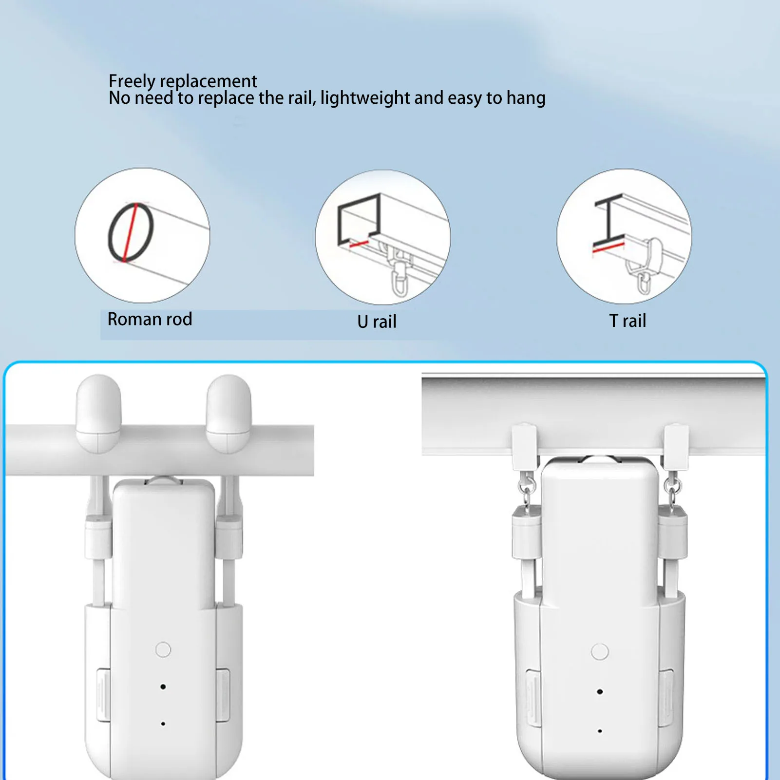 Automatyczny napęd do zasłon z timerem, zdalnym sterowaniem przez aplikację, sterowaniem głosowym, cichym silnikiem, elektryczny robot do zasłon z bramką dla rolet rzymskich.
