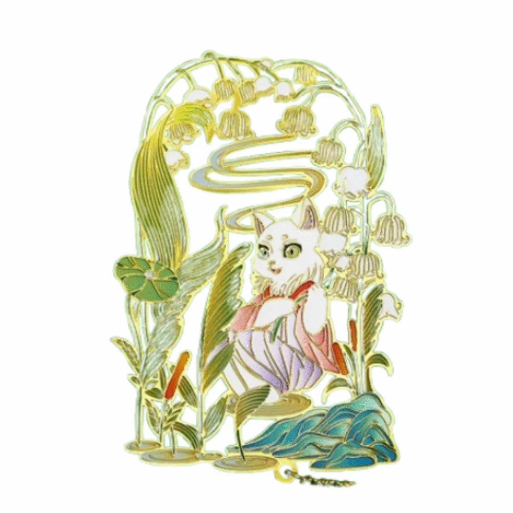 

12 Month Hollow Metal Bookmarks Creative Tassel Pendant Chinese Beasts Bookmark Vintage Gift Metal Bookmark Reading Markers