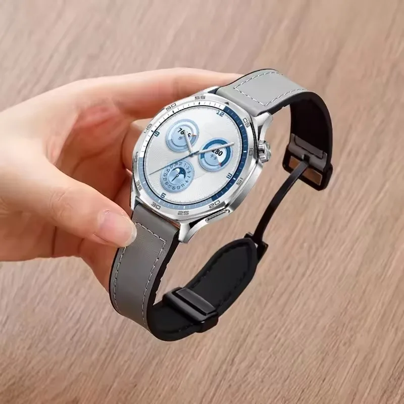 화웨이 워치 GT5 Pro GT4 5 4 3 46mm, Amazfit Bip 6 5/GTR/GTS 4용 22mm 20mm 실리콘+가죽 스트랩 (비즈니스 손목 밴드)