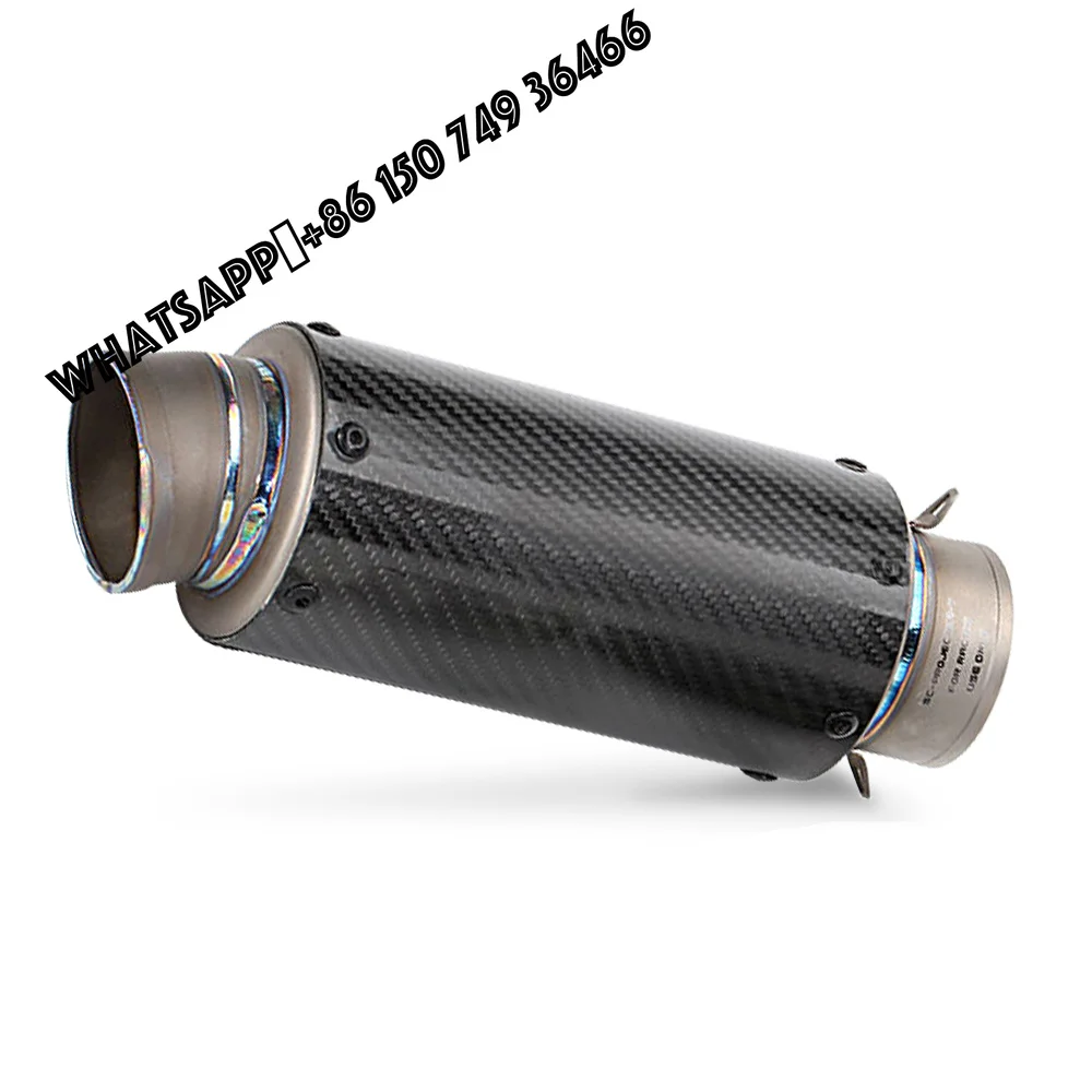 60MM Motorcycles Universal Titanium Alloy Exhaust Pipe for NINJA400 Z900 CB400 XMAX300 Carbon Fiber for Tail Link Exhaust Pipe