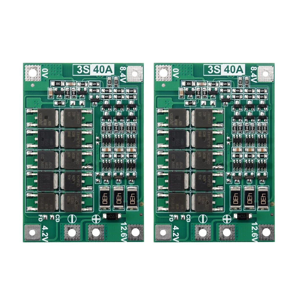 2PCS 3S 40A for Screwdriver 12V Li-Ion 18650 Bms Battery Protection Board Pcm with Balance Liion Battery Cell Module