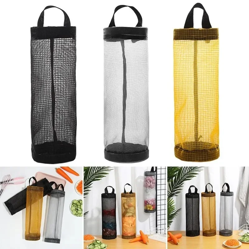 1/2/3pcs Wall Mounted Storage Bag Trash Hanging Storage Organization Accessories Grocery Organizer Garbage Bags Dispenser