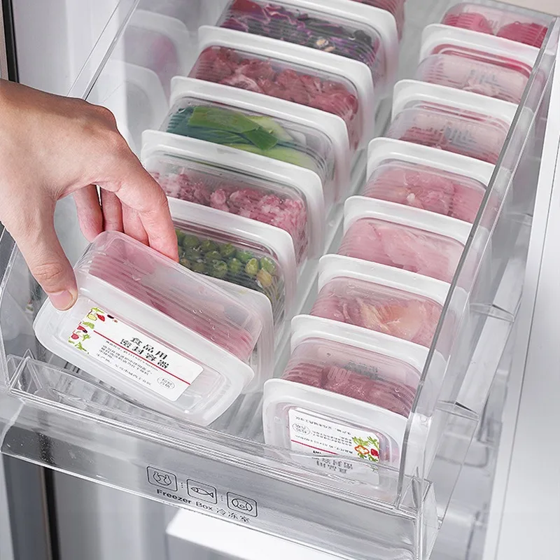 Kitchen Refrigerator Storage Box, Food Grade Frozen Special Fresh-keeping Box, Kitchen Compartment Sorting, Sealed Frozen Meat Box