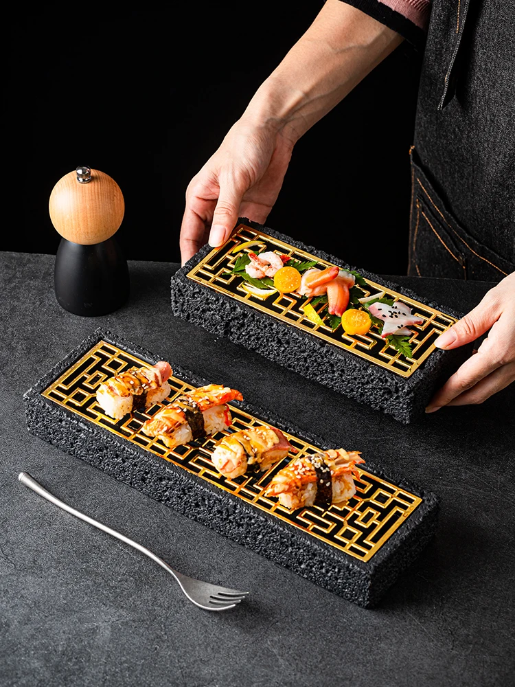 

Japanese Sashimi Tableware Rectangular Dinner Plate Cooking Dry Ice Tableware Home Sushi Dessert Plate Dish Kitchen Utensils