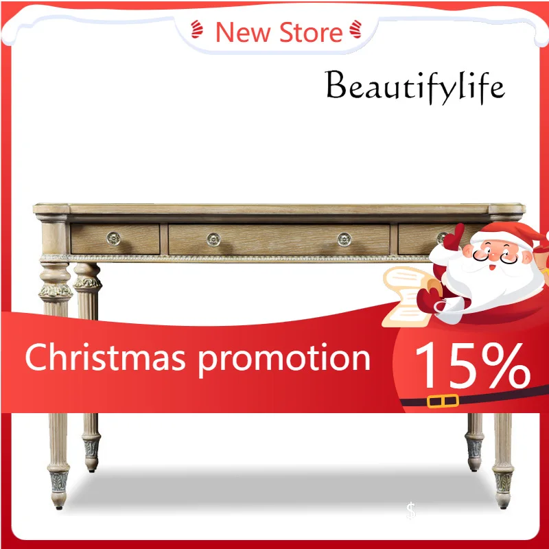 

Italian Medieval Solid Wood Home Writing Desk Office Simple Computer Desk X