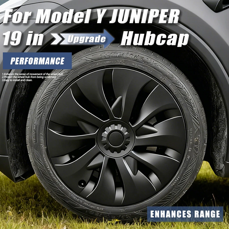 

4PCS 19 Inch HubCap for Tesla Model Y Juniper Wheel Cap Wheel Cover Wheel Parts Performance Full Rim Cover Car Accessories 2025+