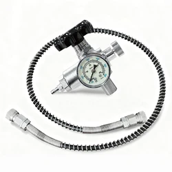 M18x1.5 DIN Type Scuba Tank Charging Valve Air Fill Station Refill Adapter with 400bar 6000psi Gauge 50cm High Pressure Hose