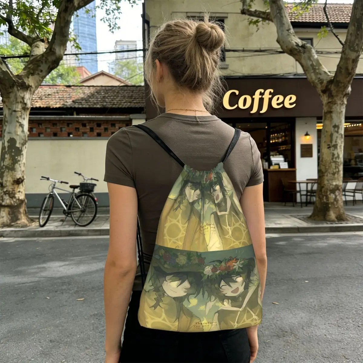 Azuretime Anime Azure Two Time Forsaken Backpacks Casual Drawstring Bags Storage Bag Book Bags for Travel Students