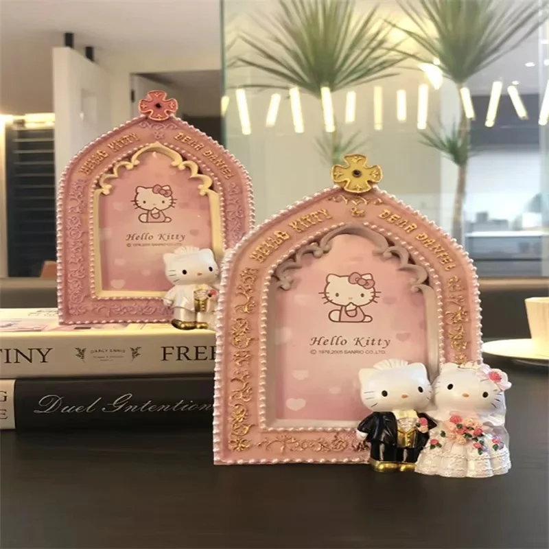 

Подлинная Sanrio ретро крест свадебная фотография котоун Hello Kitty любовник рамка персонажа произведение искусства украшение дома подарки на день Святого Валентина