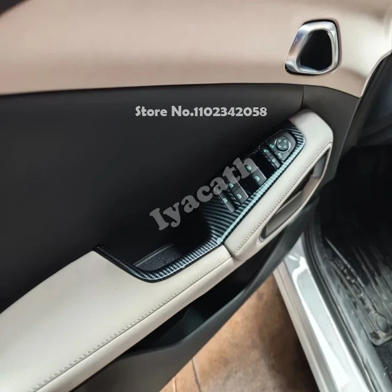 LHD RHD For BYD ATTO 2 UP 2024 2025 ABS carbonfiber window rise switch cover glass button lift control panle cover accessories