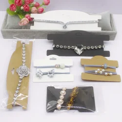 50pcs white/black/kraft paper series hair clip necklace packaging card