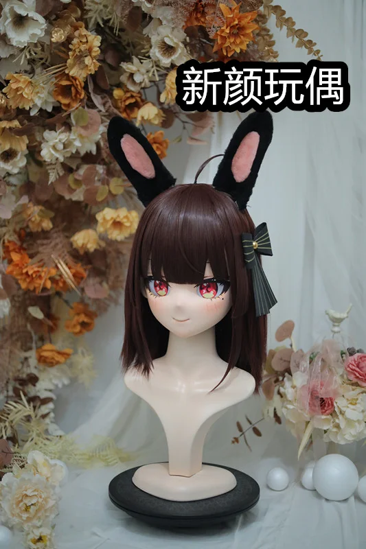 (NFD-1519)  Customize Character Female/Girl Resin Kig Full Head With Lock Anime Cosplay Japanese Animego Kigurumi Mask