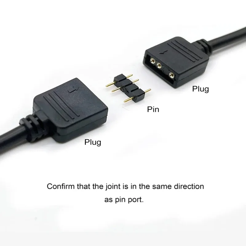 5V 3-Pin Addressable ARGB Female to Female Splitter Extension Cable for Extending PC Computer Fans image 6
