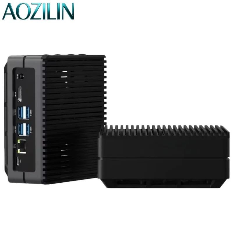 AOZILIN J4012 Fanless Industrial Edge AI Computing Device 16GB Embedded Mini PC For Robotics Machine Vision