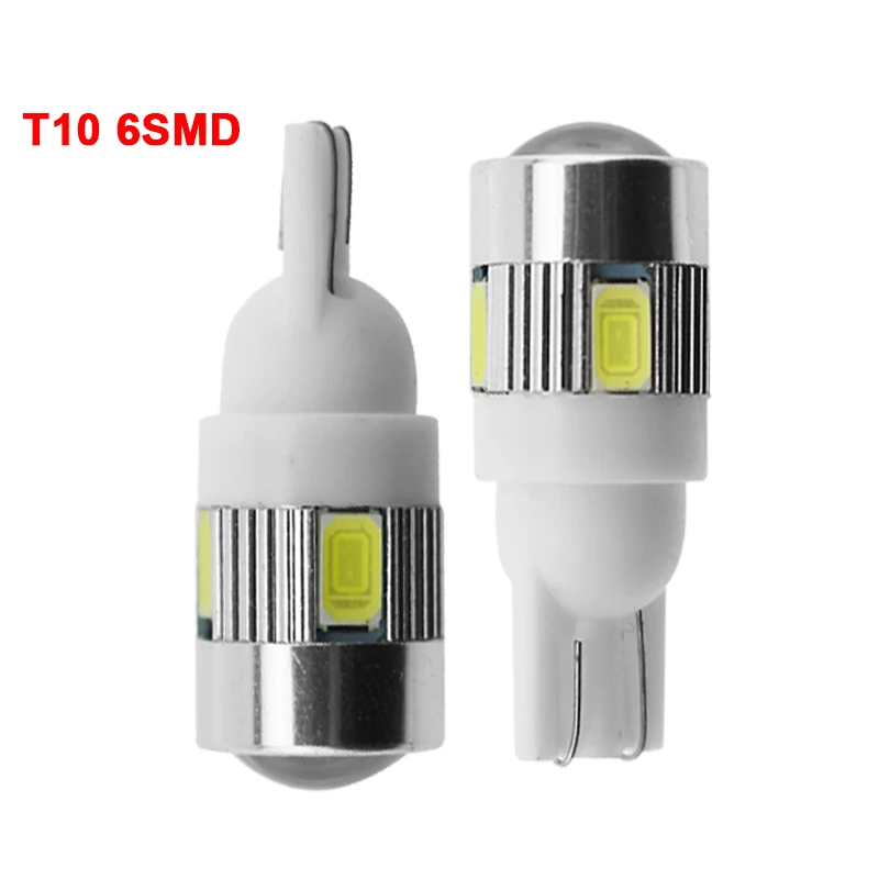 

500PCS T10 W5W 168 194 LED Lights Car Wedge 5630 6SMD Side Bulbs White Auto Dome Door Map lights Led DC12V