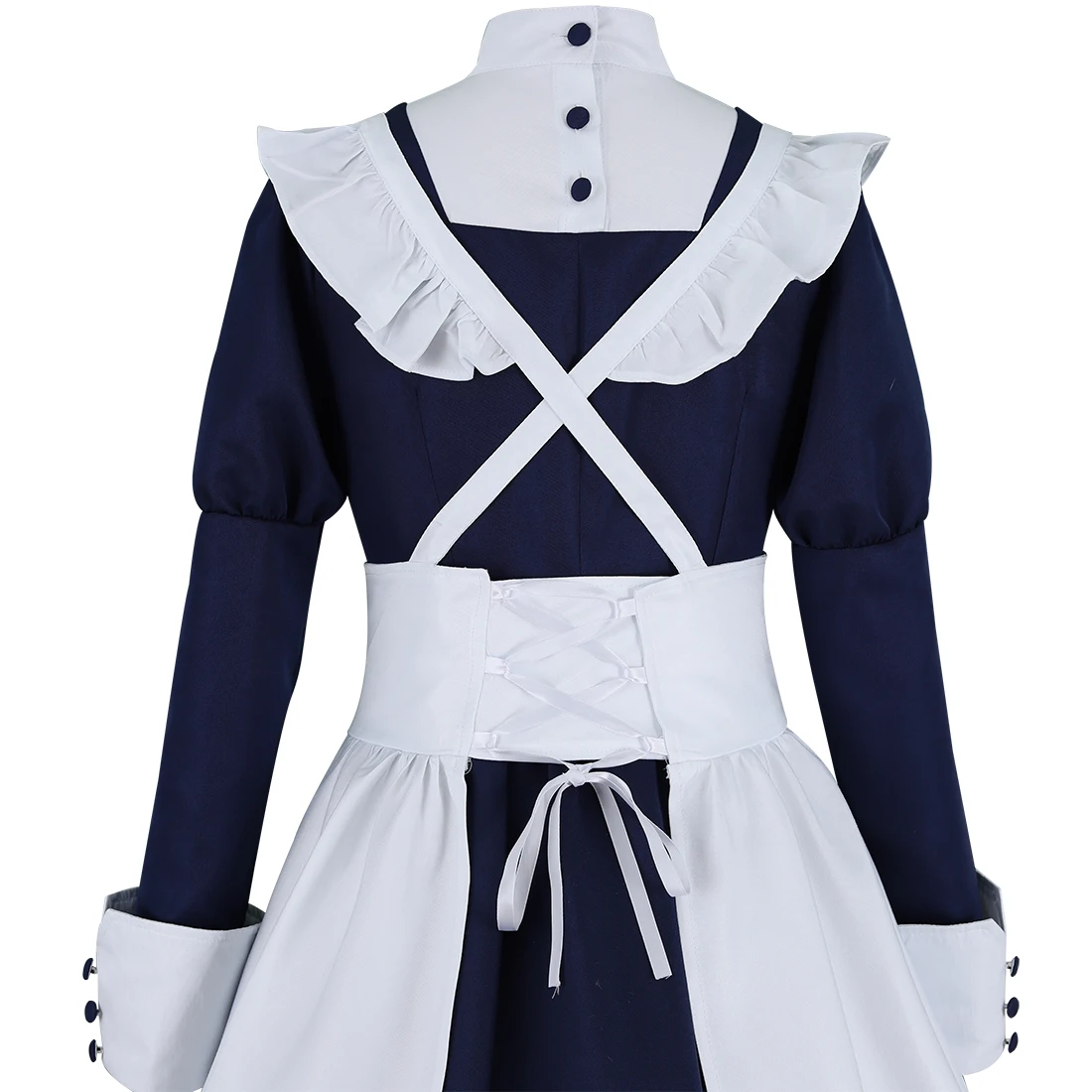 HOLRAN Women's Blue Maid Costume Black Butler Dress Mey Rin Cosplay Party Outfit - view 5