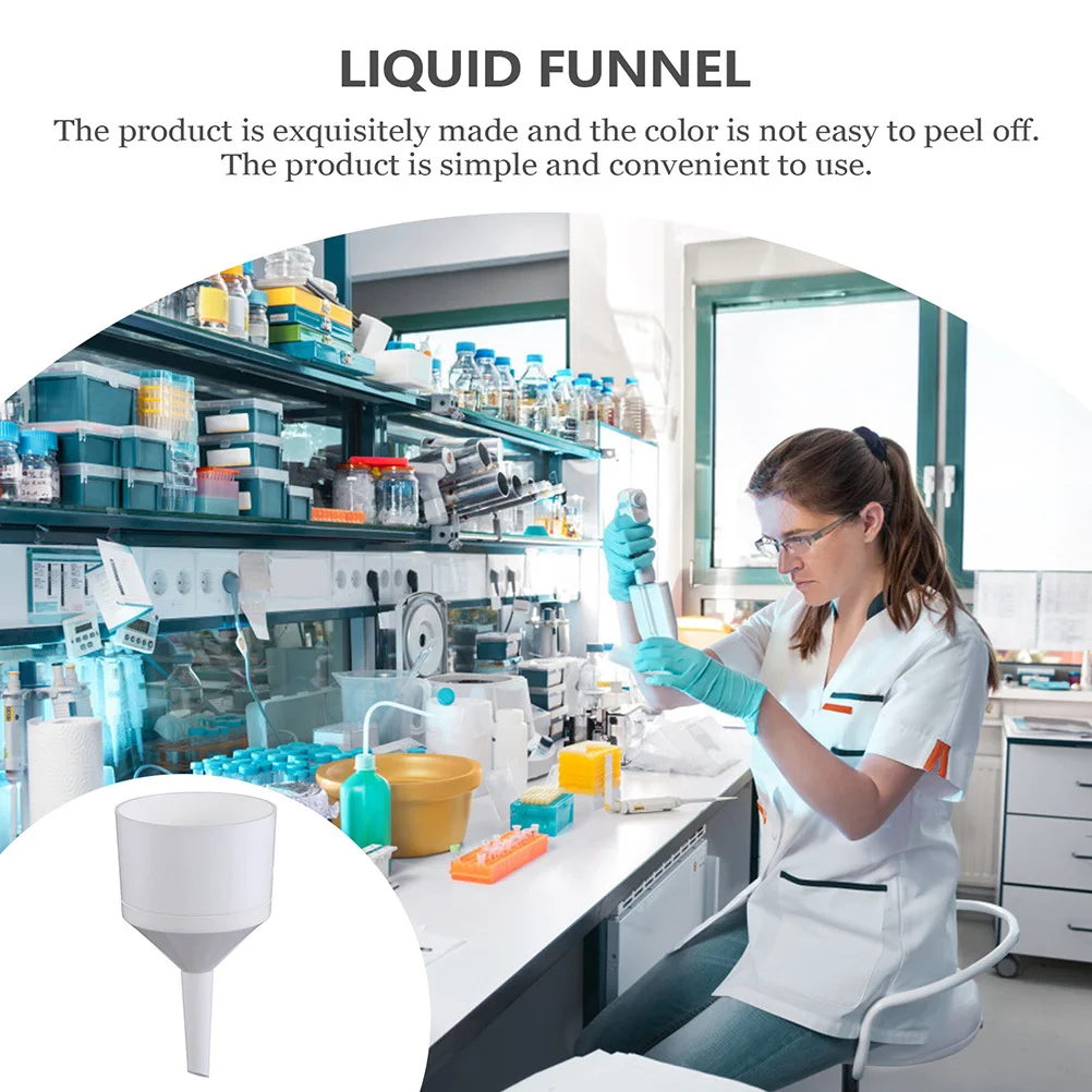 

2pcs Plastic Filter Funnel Pp Material High Temperature Acid Alkali Resistant For Laboratory Experiment Buchner