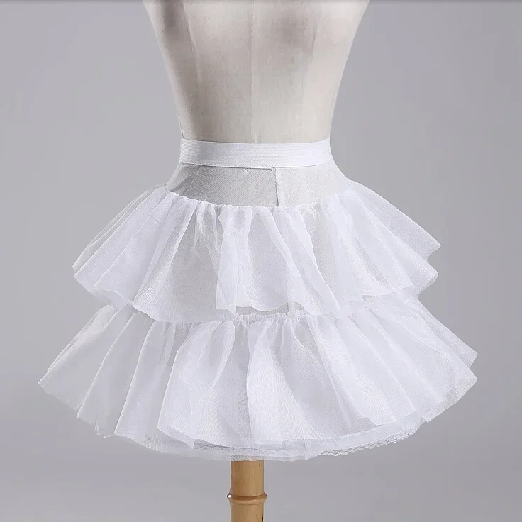 

Hot Sale Children Petticoats Wedding Bride Accessories White 1-Hoop 2-Layer Crinoline Flower Girl Dress Kids Underskirt