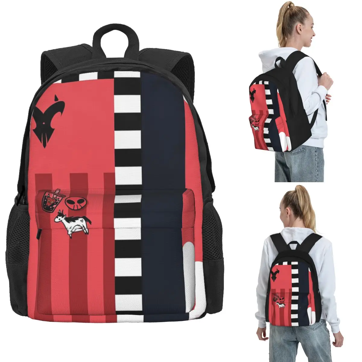 

Рюкзаки Helluva Boss-Bitzo, сумка для книг для мальчиков и девочек, детские школьные сумки большой вместимости, дорожный рюкзак, сумка на плечо