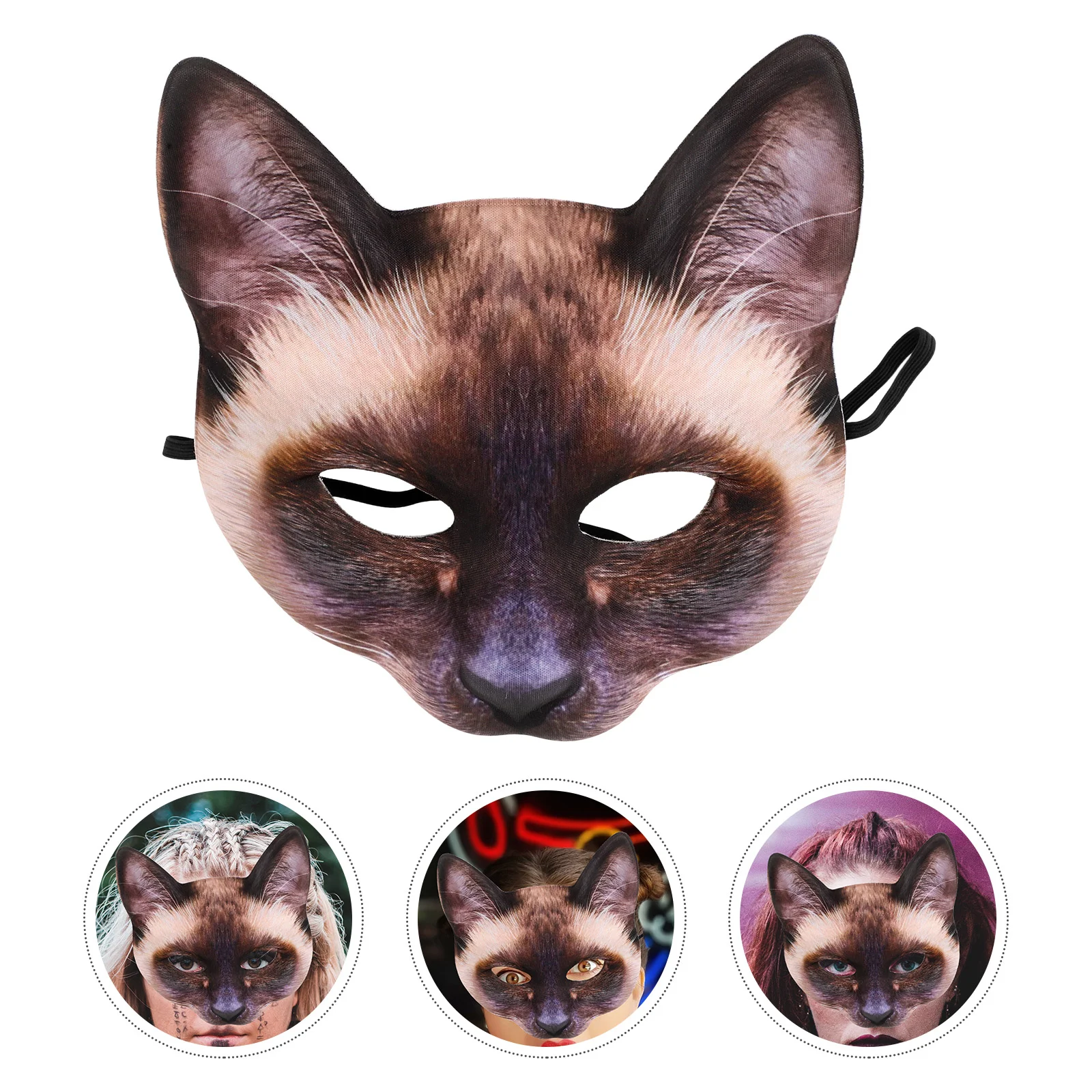 

Half Eyes Cat Mask Breathable Fun Halloween Costume Masquerade Unisex EVA Fabric Face Cover Carnival Party Accessories