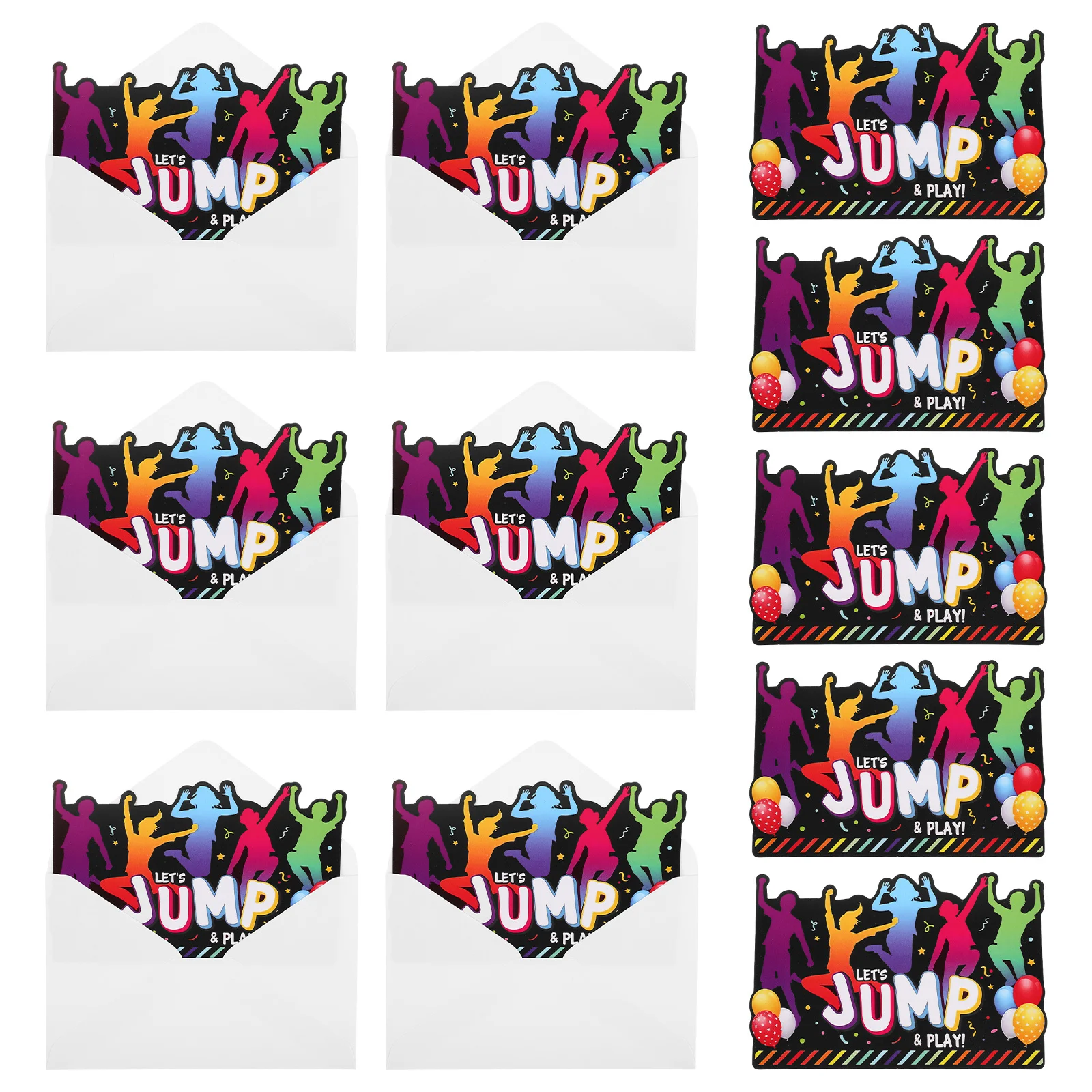 

12 Sets Party Invitations Jump Theme Unique Birthday Cards For Celebration Event Card Ample Quantity Fun