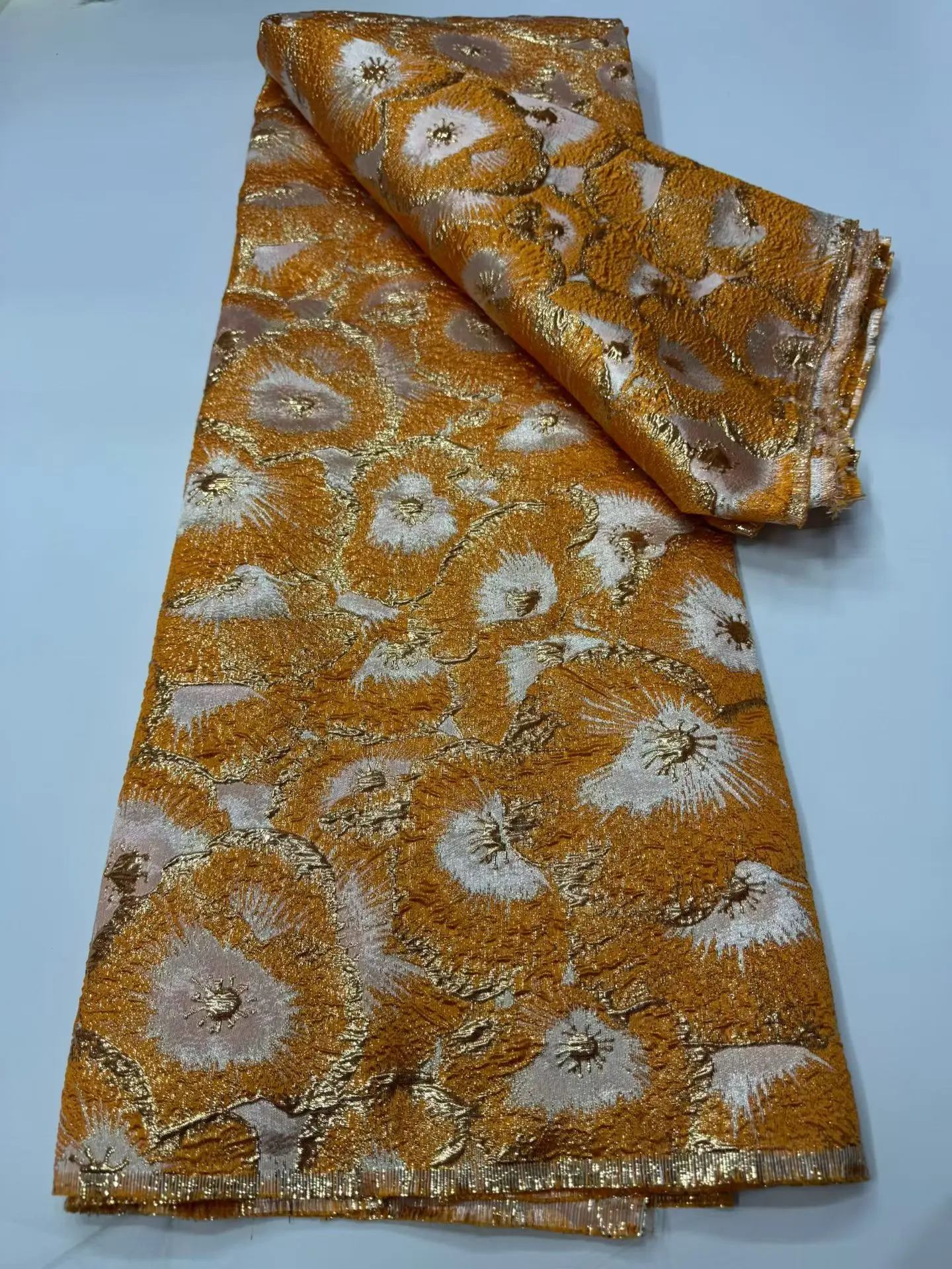 African Gilding Jacquard Brocade Lace Fabric 2026 High Quality Nigerian Tulle Lace Material for Brides Wedding Dresses