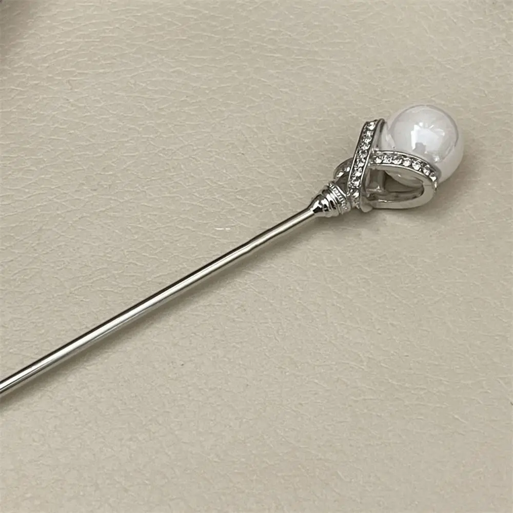 Antique Metal Pearl Hairpin Gold Silver Rhinestone Hair Stick Hair Sticks for Buns Hair Chopstick Hair Sticks for Long Hair