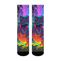 Jurassic Fantasy Dinosaur Socks Novelty Funny Harajuku Happy Cartoon Socks Street Personality Retro Trend Socks Crazy Party Gift