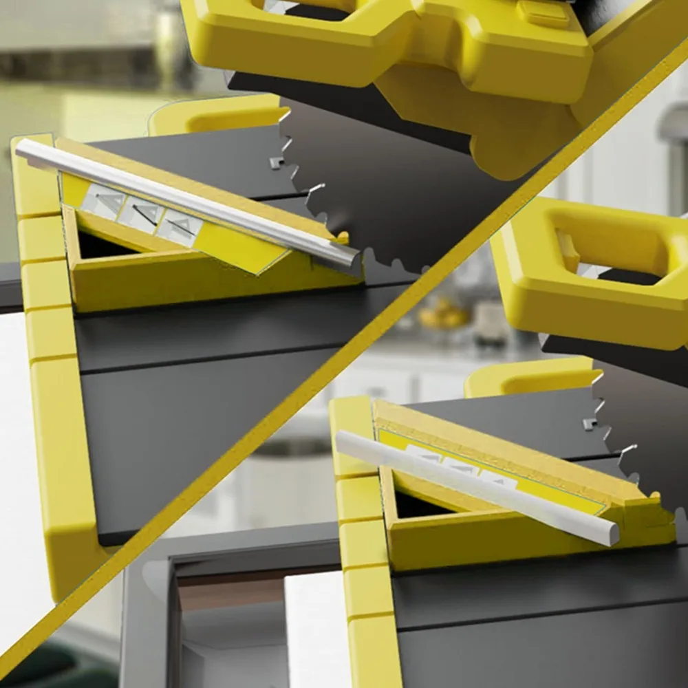 ABS Tile Edge Cutting Tool 45-Degree Miter Cut yellow Tile Edge Trim Cutting Tool Tile Trim Square Accessory Tile Installation