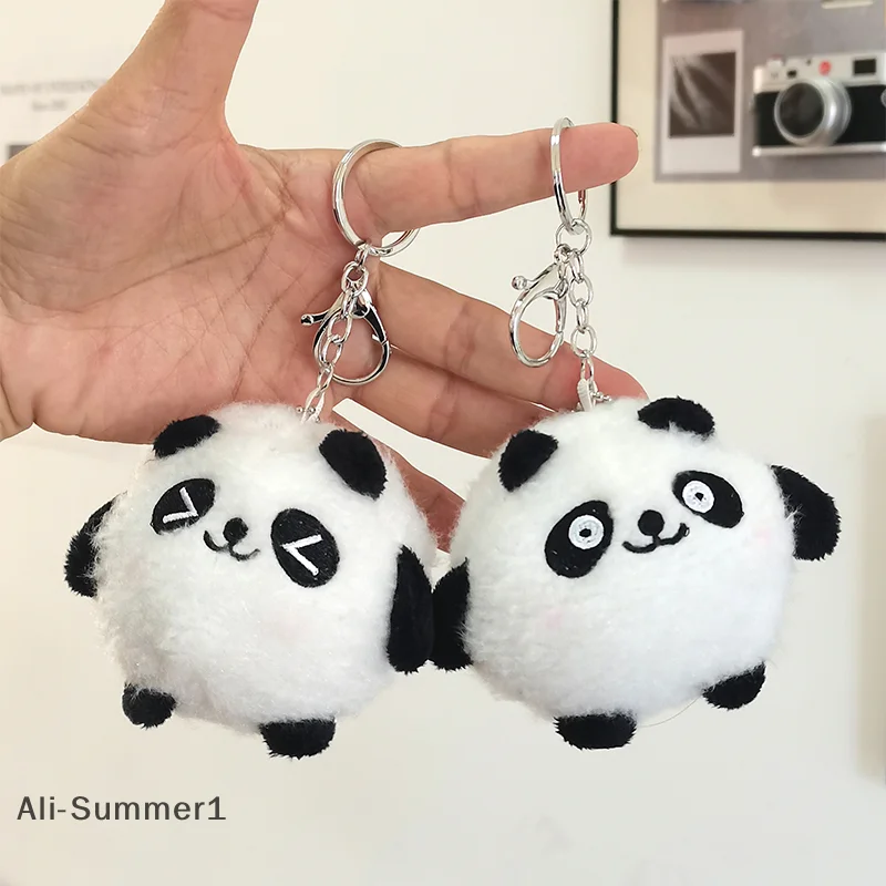 

【E】Cute Cartoon Panda Plush Toy Small Mini Doll Pendant Doll Key Chain Bag Ornament