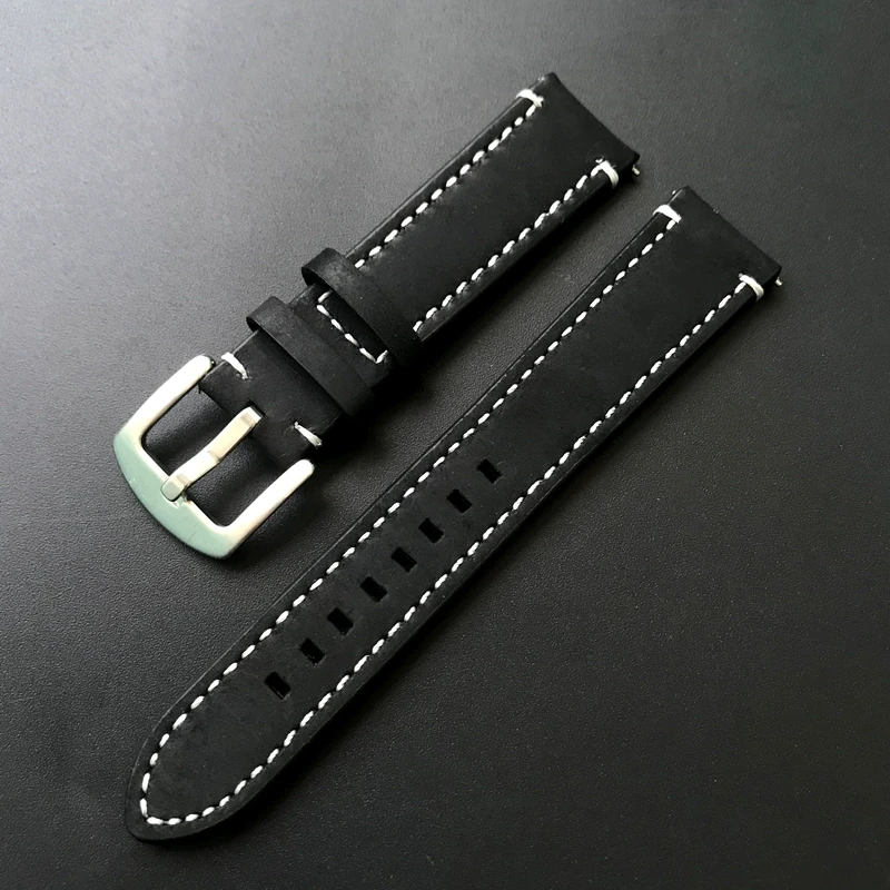 Top Grain Genuine Leather Watch Band Strap Quick Release Watch Bands 18mm 20mm 22mm Vintage Watchbands High Quality