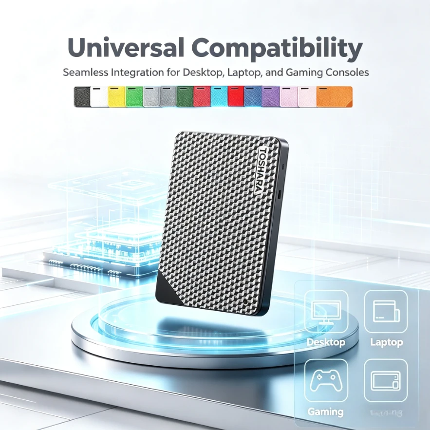 Original A3-6 Portable External Hard Drive Large Capacity Storage Disk for Laptop Desktop Notebook Smartphone Photo Data Backup