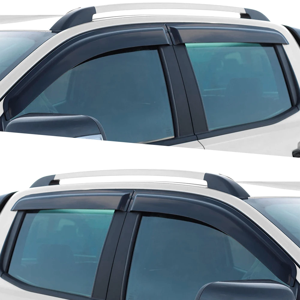 4PCS Window Visor Vent Shades Sun Rain Guard Deflector For Ford Ranger Raptor 2015-2022 Double Cabin Car Accessories