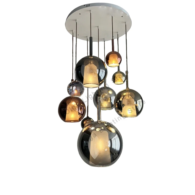 Modern Room Decoration Luxury Glass Ball Chandelier Lighting, Dining Room Designer Light Fixture Gold Rose Gold Suspension Lamps